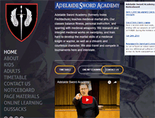 Tablet Screenshot of adelaideswordacademy.com
